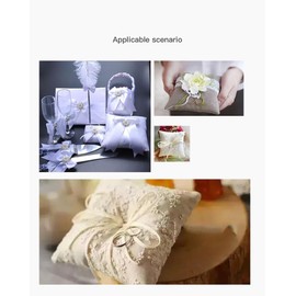 2Pcs Rustic Wedding Ring Bearer Pillows Vintage Burlap Lace Bridal Wedding Ring Dispaly Small Pillow Cushion for Wedding Party (Style1, One Size)