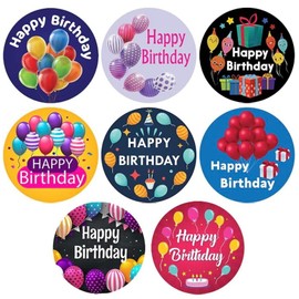 100 Pcs Happy Birthday Stickers for Kids – Happy Birthday Tags for Children- Round Happy Birthday Label for Sweet Cones, Candies, Sealing Envelopes, Party Bags, Scrapbook. (Size- 2.5cm/ 1 inch)