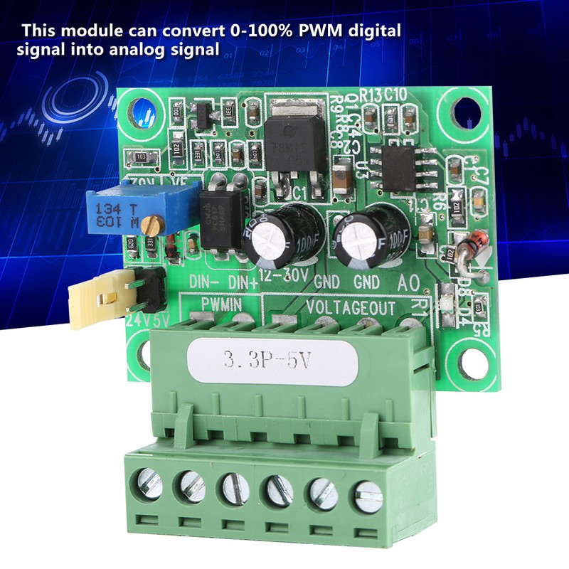 3.3V PWM Signal to 0-5V Voltage Converter D/A Digital-Analog PLC