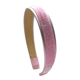 Funny Girl Designs Girls Satin and Glitter Arch Headband (Light Pink)