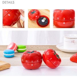 Nicoone Pomodoro Timer, Tomato Shaped Mechanical 60 Minutes Countdown Timer Kitchen Cooking& Baking Helper 6. 3 X 4. 5cm