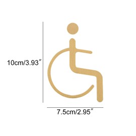 ECYC Ltd 1 Pcs Wheelchair Restroom Signs, Brass Restroom Sign Bathroom Signs Decor Metal Toilet Symbol Sign Handicap Bathroom Signage for Offices, Businesses, and Restaurants