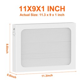 9 x 11 x 1 MERV 13 Replacement Dehumidifier Filter Compatible with Santa Fe Compact70, Ultra70, UA 65H dehumidifier Models, Element, Compact 2 Upgraded, 4 Packs