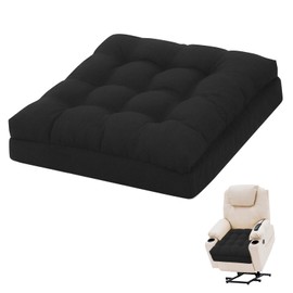 baibu Recliner Cushions for Elderly, 20x20x5 Inch Thick Dual-Layer Patent Design Memory Foam Seat Cushions for Couches, Armchair, Wheelchair for Easy to Stand Up & Reduce Hip & Lumbar Pain, Black,1P