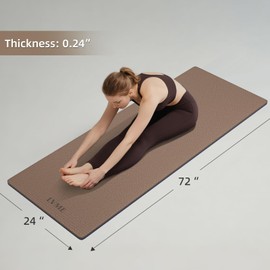 LVME Yoga Mat Non Slip, Anti-Tear 1/4 Thick TPE Yoga Mats for Women and Men, a stylish and practical dual-tone yoga mat.72"x24" Exercise & Fitness Mat with Carrying Strap, Workout Mats for Yoga, Pilates and Floor Exercise