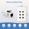 FGB 6 Port White Keystone Ethernet Wall Plate with Mounting