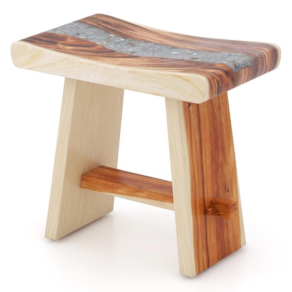 Giantex Teak Shower Bench, Fully Assembled Teak Shower Stool with