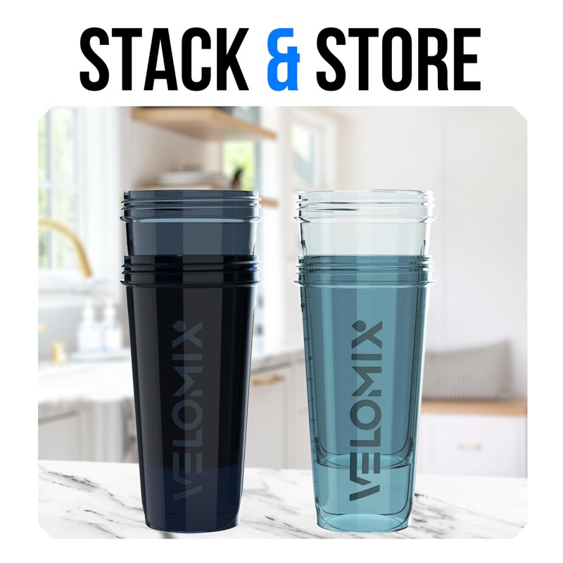 VELOMIX -4 PACK 28 Oz Protein Shaker Bottle for Protein