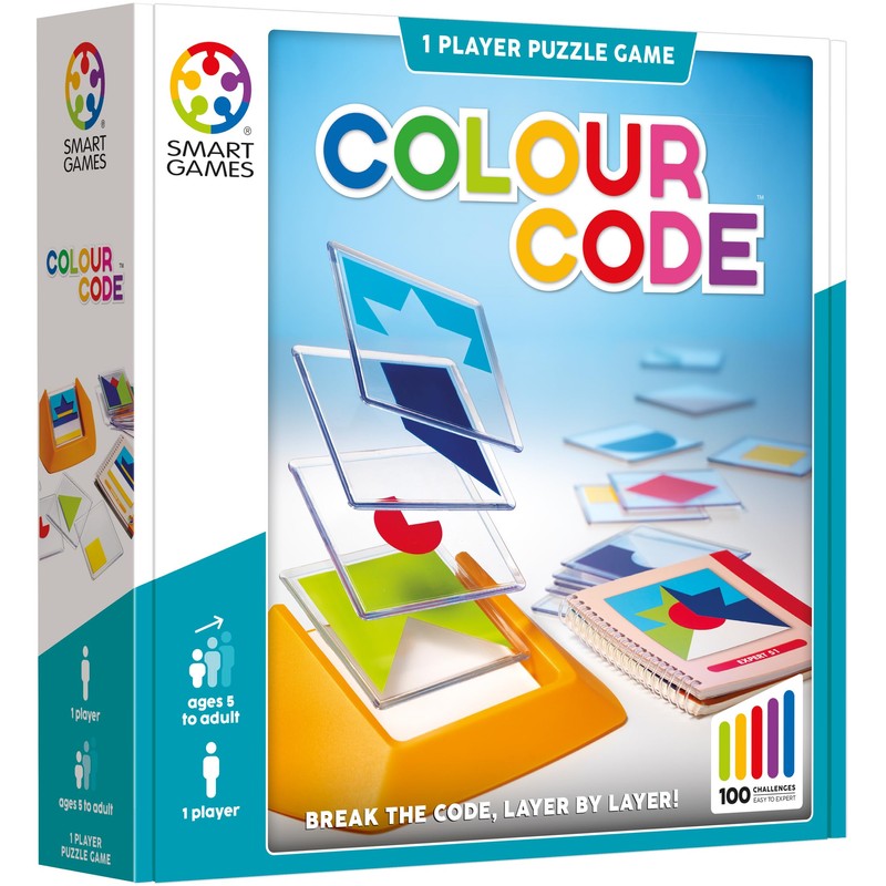 SmartGames Color Code Cognitive Skill-Building Puzzle Game Featuring 100 Challenges