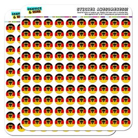 Germany with Crest National Country Flag 1/2" (0.5") Planner Calendar Scrapbooking Crafting Stickers - Opaque