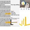 100 Pcs Wall Plugs, M8 x 60mm Yellow Nylon Screw