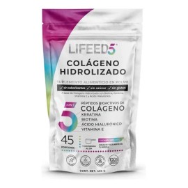 Colágeno Hidrolizado en Polvo - Biotina, Keratina, Ácido Hialurónico 45 Porciones | LIFEED5