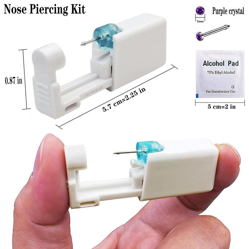 SLVIEKAE Self Nose Piercing Kit -Nose Piercing Kit Disposable Piercing