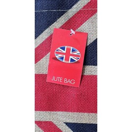 Box Shaped Eco Friendly Jute Shopping Bag with Gusset (Union Jack)