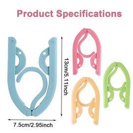 AYNKH 8PCS Colorful Portable Hangers, Plastic Foldable Anti-Slip Clothes Hangers, Multifunctional Save Space Travel Accessories for Indoor Outdoor Use