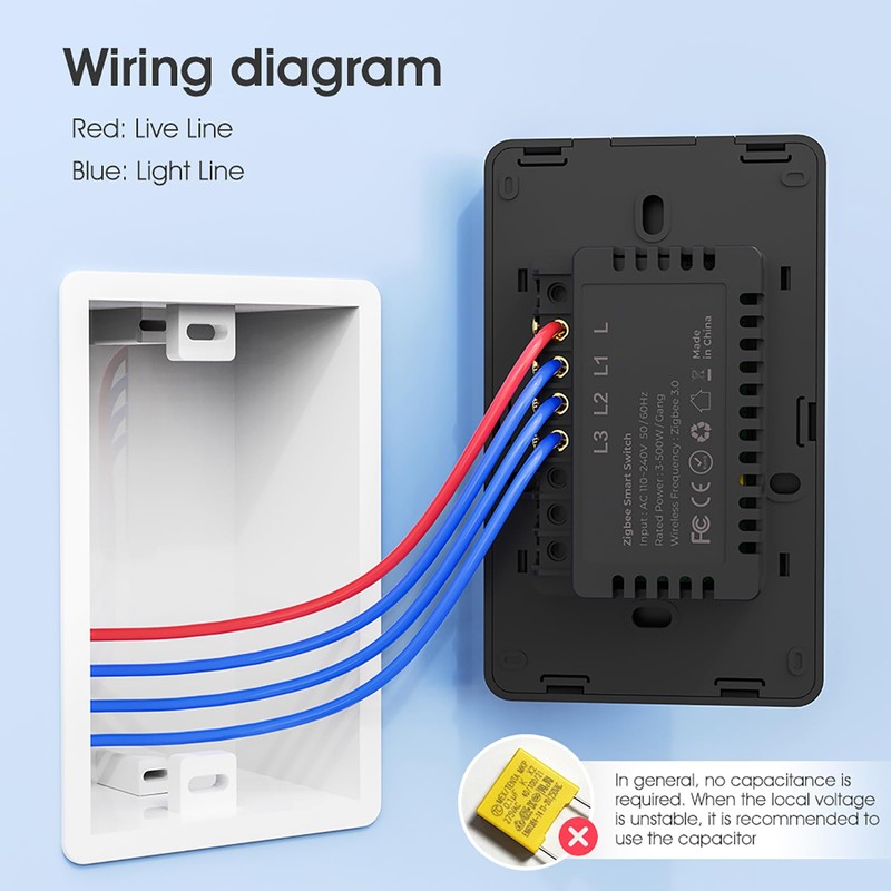 YIFAN Zigbee Smart Touch Wall Light Switch, Requires ZigBee Hub,
