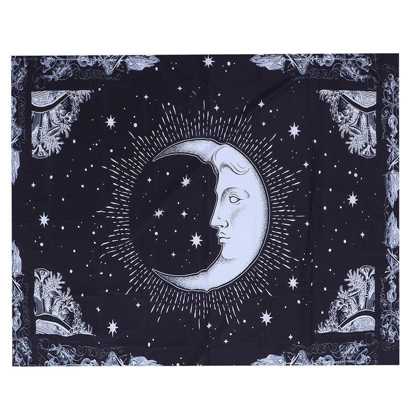 Wall Hanging Tapestry MoonPattern Background Decoration for Living Room Bedroom(150x130cm