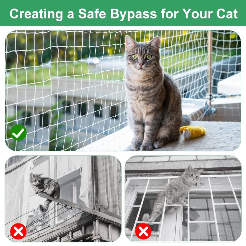 Orixo Transparent Cat Net, 5 x 5 m, No Drilling,