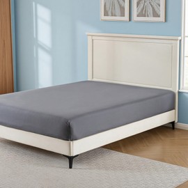 Fitted Sheet Twin Size - 16 inch Deep Pocket Bed Sheet - Soft Brushed Microfiber - Wrinkle Free, Breathable, Fade Resistant, Easy Care, 1 Twin Fitted Sheet Only (Dark Grey,Twin)