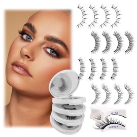FADLASH Magnetic Eyelashes with Applicator 4 Pairs Magnetic Lashes Natural Look No Glue Needed Reusable Magnetic Eye Lashes Kit Easy to Wear False Eyelashes (Magnetic Eyelashes KS01+B1+MC+K8)