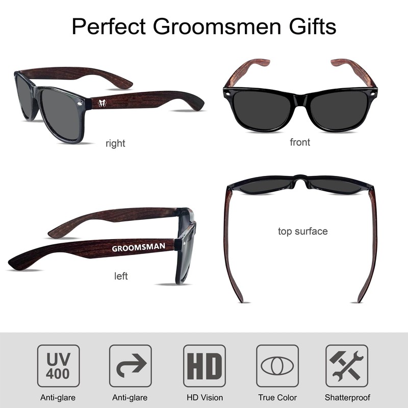 PartyGifts&beyond Bachelor Party Favors 7 Pcs Groomsmen Sunglasses Groomsmen Gifts