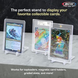 BCW 2-Piece Card Display Stands | Showcase Top Loaders, Magnetics, Screwdowns |Trading Card Display| Card Display Stand | Card Stand | Semi Rigid Card Holder Stand (10 Pack)