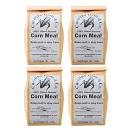 Carolina Grits Company Stone Ground Chef Grade Medium Grind Cornmeal - non-GMO 4 Pack, 64 ounces