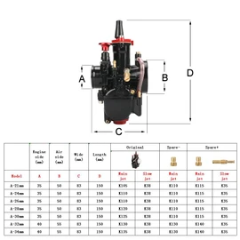 PWK Carburetor 32mm Racing Carb for 125cc to 200cc 2T 4T Engine Dirt Bike Motorcycle ATV Scooter with Intake Manifold, Carb Jets, Oil filter