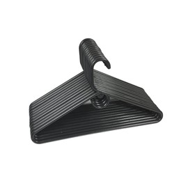 12 Pieces Adult Cloth Tubular Hangers Heavy Duty Plastic - Coat Suit Closet Organization Hanger - Black Color