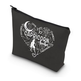 WSNANG Zodiac Astrology Horoscope Gift Zodiac 12 Constellation Makeup Bag 12 Constellation Birthday Gift for Astrology Lover (CA Capricorn Bag)
