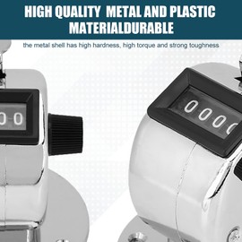 VGEBY1 Hand Tally Counter, Mini Metal 4 Digit Number Handheld Hand Tally Counter With Base Mount for Sports People Statistics Row