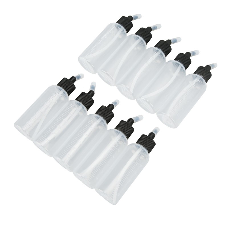 10Pcs Hair Oil Bottle 60ml Leakproof High Temperature Resistant Transparent