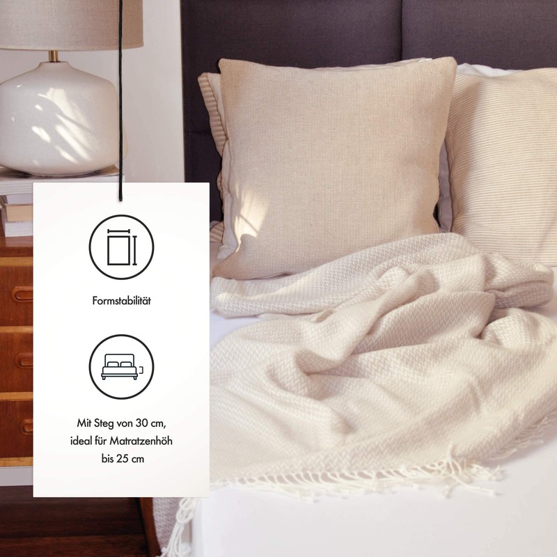 VelvetHome Fitted Sheet, 160 x 200 cm, 100% Combed Cotton,