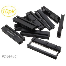 CablesOnline 10-Pack 34-Pin (2x17) Female IDC 2.54mm Pitch Connectors for Flat Ribbon Cable