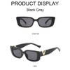 Retro Rectangle Sunglasses Women (Black) + Protection Case