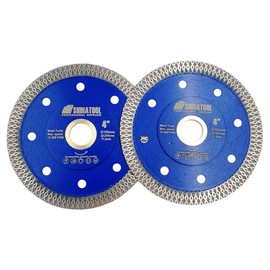 SHDIATOOL 4-Inch/105mm Diamond Saw Blade (2-Pack) for Porcelain Tile, Ceramic, Granite, Marble, and Brick – Super Thin X Turbo Segments for Fast, Chip-Free Cutting, Reinforced Core for Stability