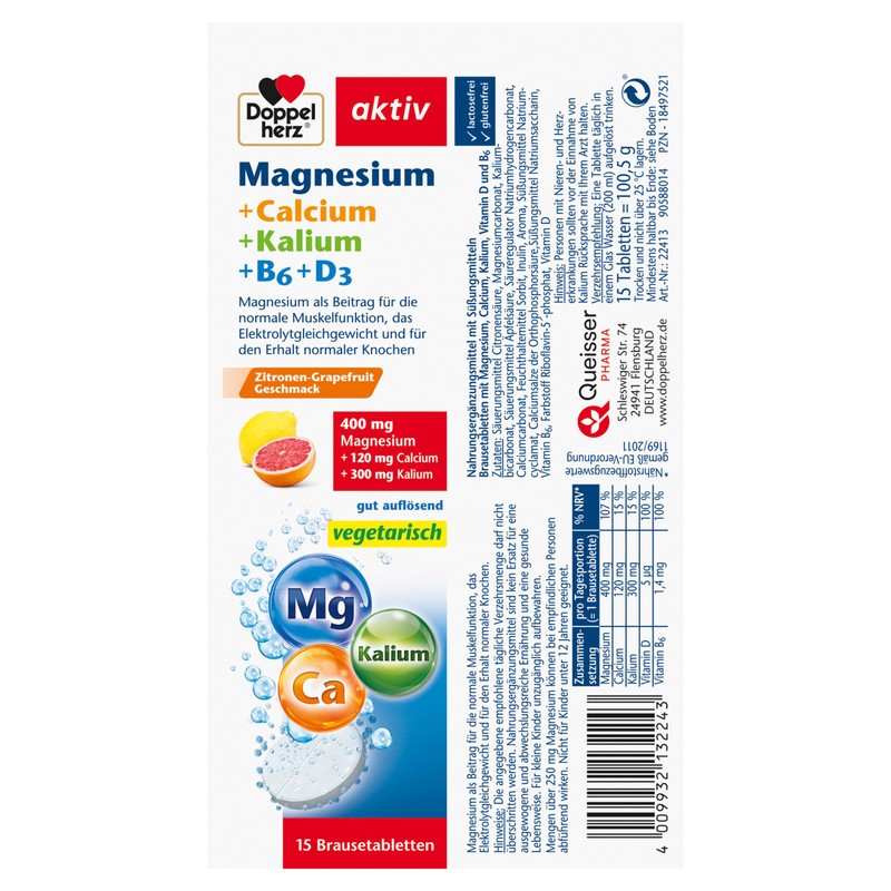 Doppelherz Magnesium + Calcium + Potassium + B6 + D3