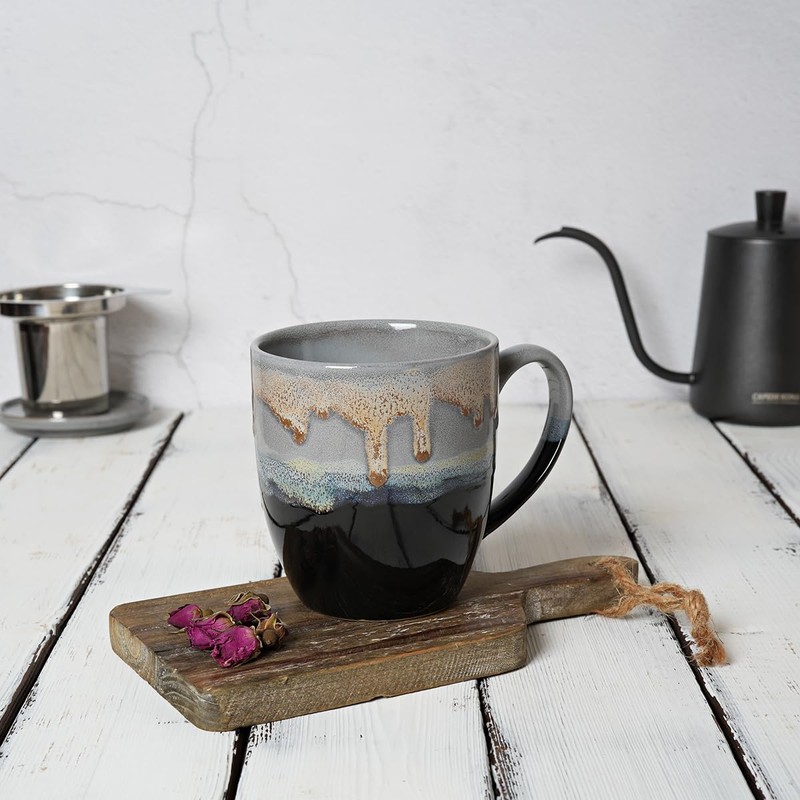 Bosmarlin Ceramic Tea Cup with Infuser and Lid, 16 Oz,