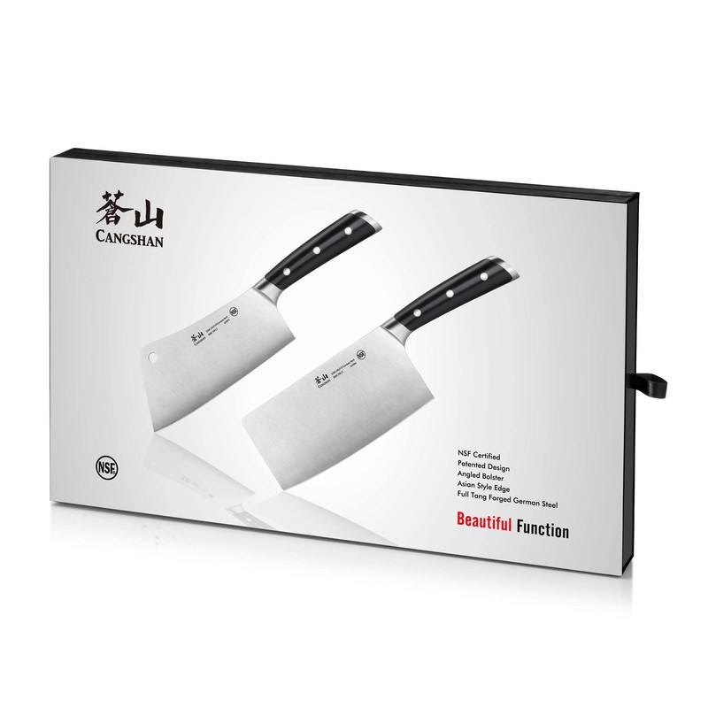 Cangshan S/S1 Series German Steel Forged Chinese Cleaver Set (Black)