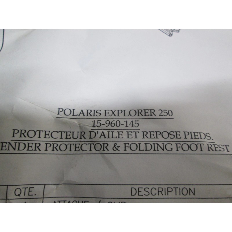 QUADRAX REAR FENDER PROTECTOR SET - POLARIS XPLORER 250 +