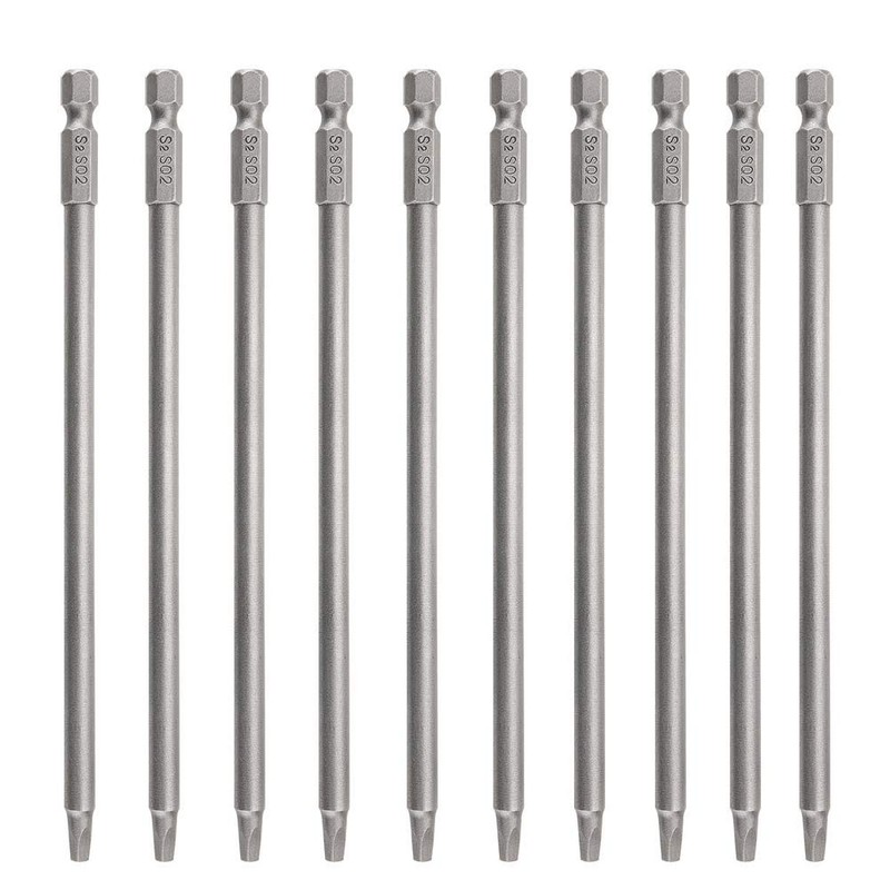 Gasea 10pcs 150mm 1/4" Hex Shank Long Magnetic Square Head