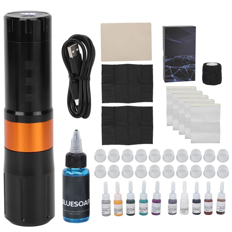 Cordless Tattoo Motor Pen Set Cleaning Blue Soap Microblading Pigment