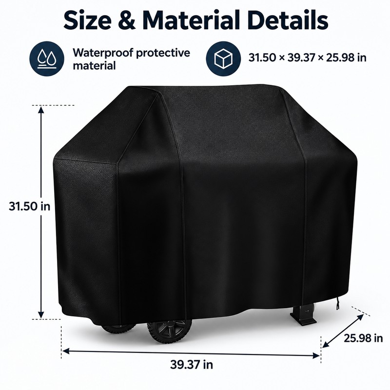 Waterproof BBQ Grill Cover for Outdoor Grills – Polyester Rain