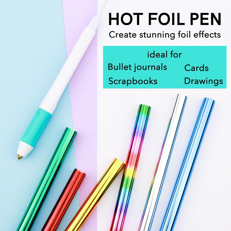 Hot Foil Roll & Hot Heated Foil Pens Set, Foil