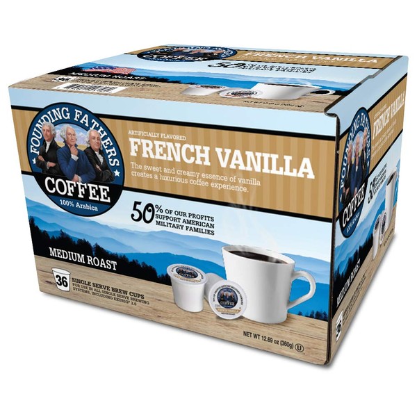Founding Fathers Coffee, French Vanilla, 36 Count