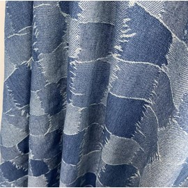 Beautiful Denim fabric pure cotton fabric washed denim Fabric by the meter No bombs Patch lattice Denim Fabric for sewing Jeans Dressmaking T-Shirt Patchwork Clothes 170cm Wide (Color:medium blue)