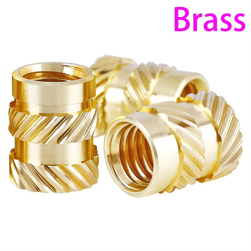 Qrity 100 Pcs Brass Knurled Nut, M3 Threaded Inserts, 3D