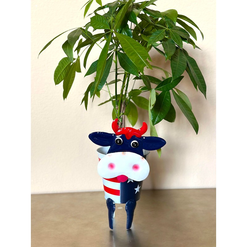 Americana Planter Red White & Blue Rustic Metal Farmhouse Decor