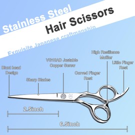 Professional Hair Cutting Shears,6 Inch Barber hair Cutting Scissors Sharp Blades Hairdresser Haircut For Women/Men/kids 420c Stainless Steel (Rainbow)