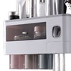 Wall Mounted Toothbrush Holder Multi Function Magnetic Absorption Bathroom Storage